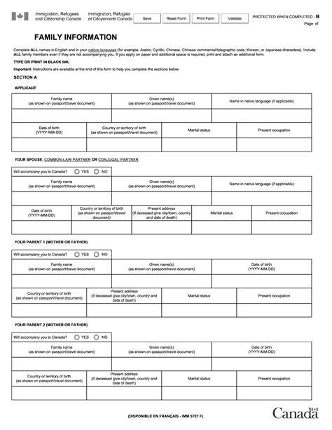 imm 5445 form|Family Information Form – Visitors, Students and Workers (IMM .